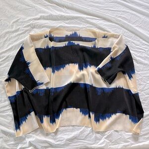 Rachel Roy abstract striped short sleeve blouse